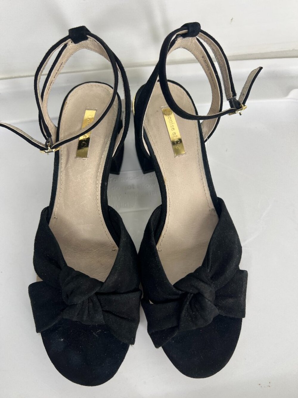 Louise et Cie Womens Shoes Size 9.5 Black Sandals Ankle Strap Heel
